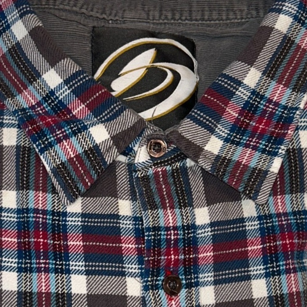 Kirra Flannel Shirt XL Mens Brown Plaid Long Sleeve Button Down Corduroy Trim